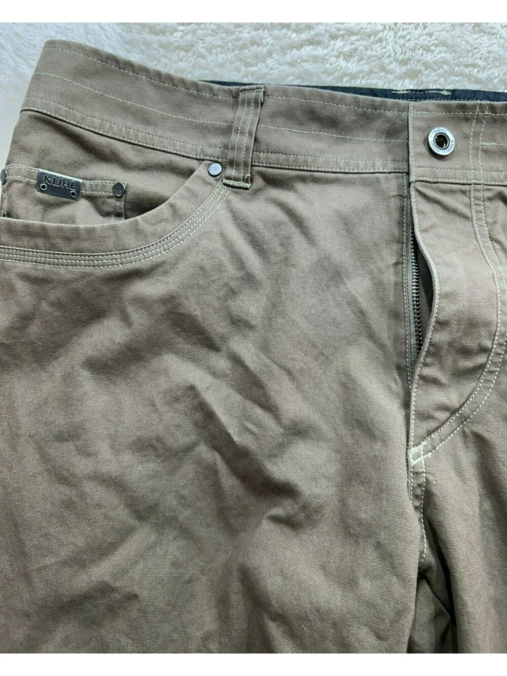 Kühl Mens Kanvus Jeans Canvas Pants 38x30 Khaki Casual Outdoor Durable - Picture 3 of 5